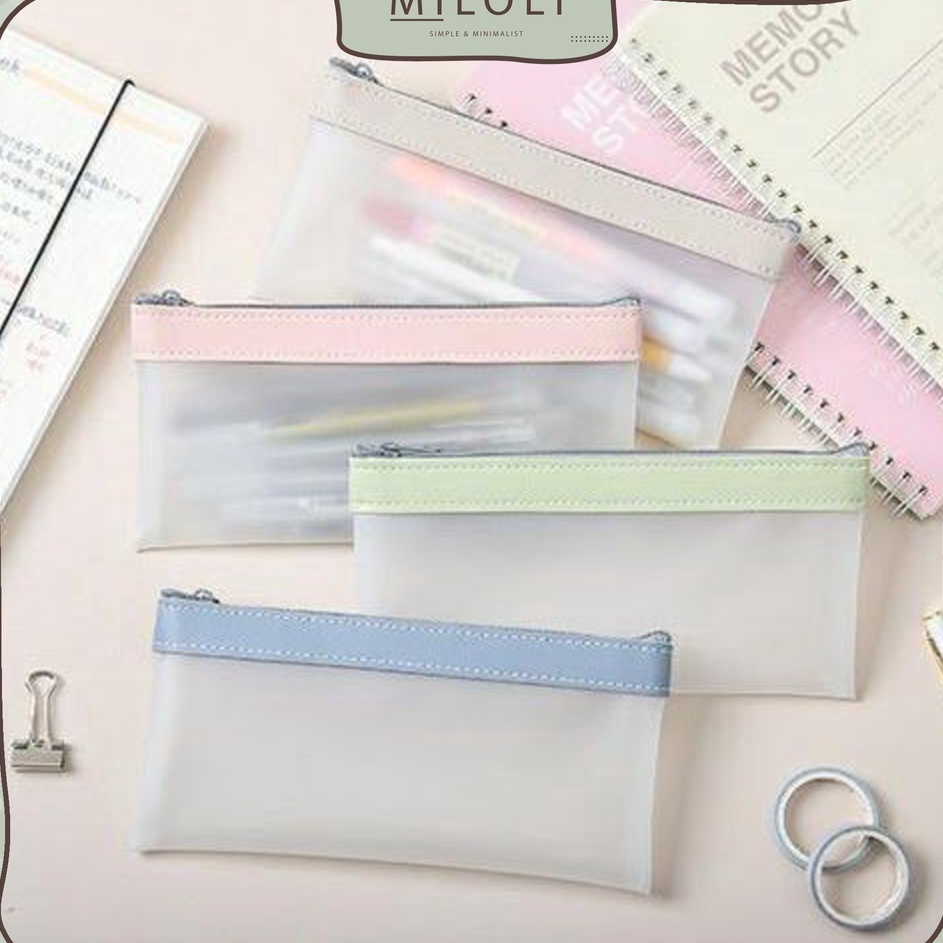 

Diskon Besar MILOLI Kotak Pensil Semi Transparant Pvc Pensil Case Morandi Tempat Pensil Dove Stationery F226