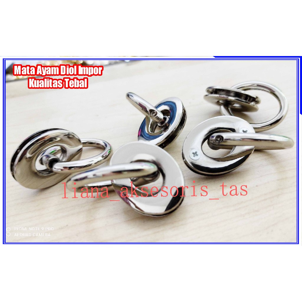 MATA AYAM TAS WARNA SILVER POLOS KUALITAS TEBAL - GANTUNGAN HANDLE TAS IMPOR - POPULER