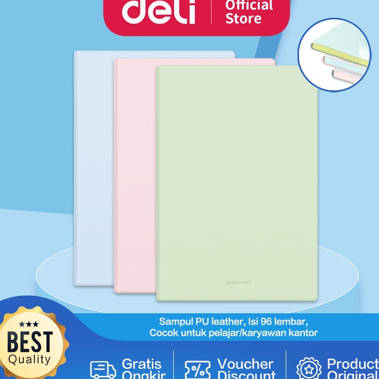 

Hemat Terbatas Deli Leather Notebook Buku Catatan A5 96 Lembar Kertas 8gsm Sampul Kulit Warna Pastel 2228X