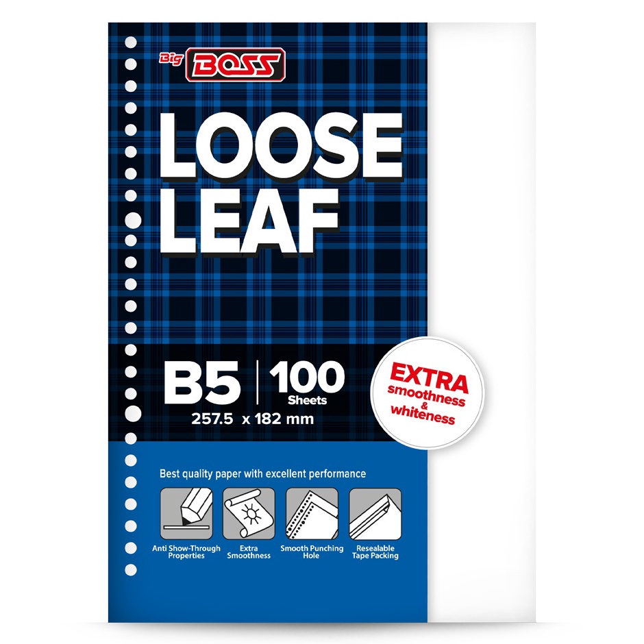 

Top Shipment Big Boss Loose Leaf B5 Polos 1 Lembar Kertas Binder