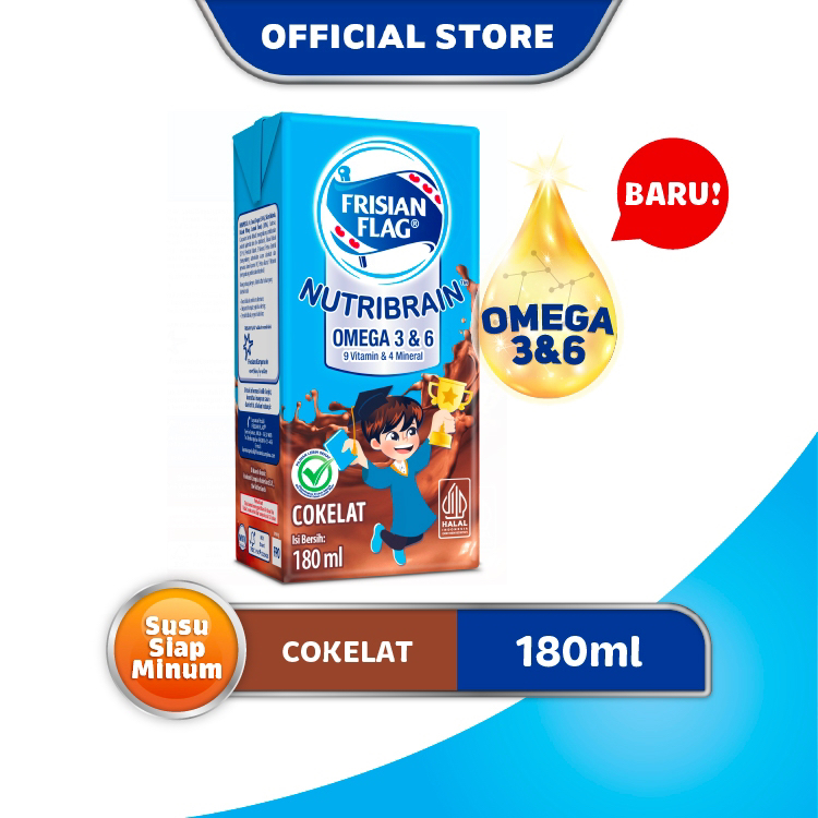 

Frisian flag omega uht strawberry / coklat 180 ml