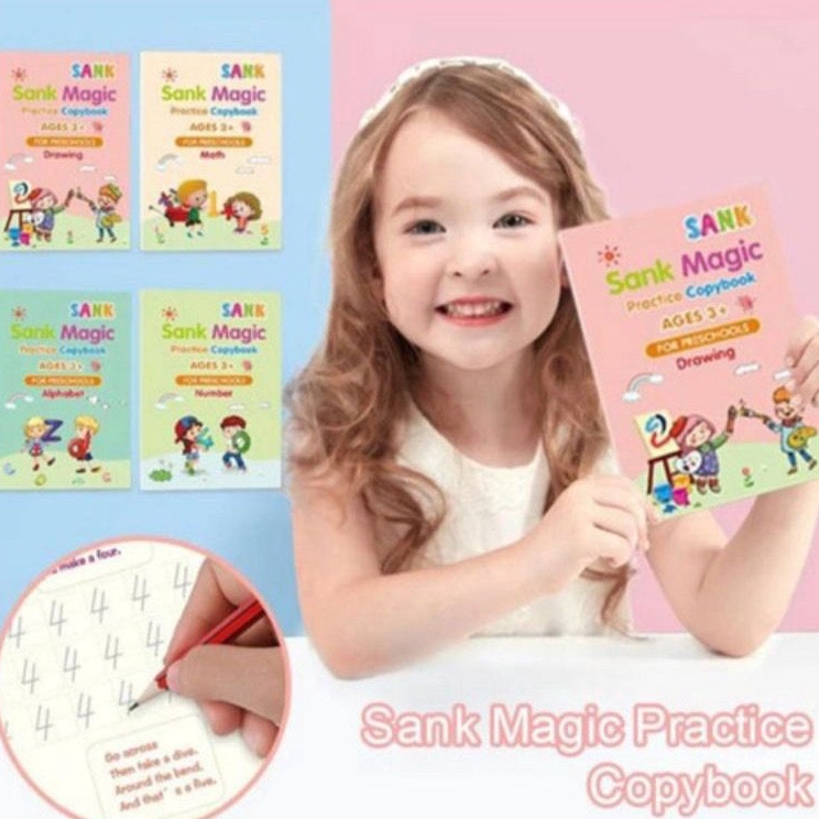 

Penjualan Meriah SANK Magic Practice Copy Book Buku Edukasi Set Anak TK Belajar Menulis Bahasa Inggris 1 SET Isi 4 Buku Pulpen Reusable NEW READY