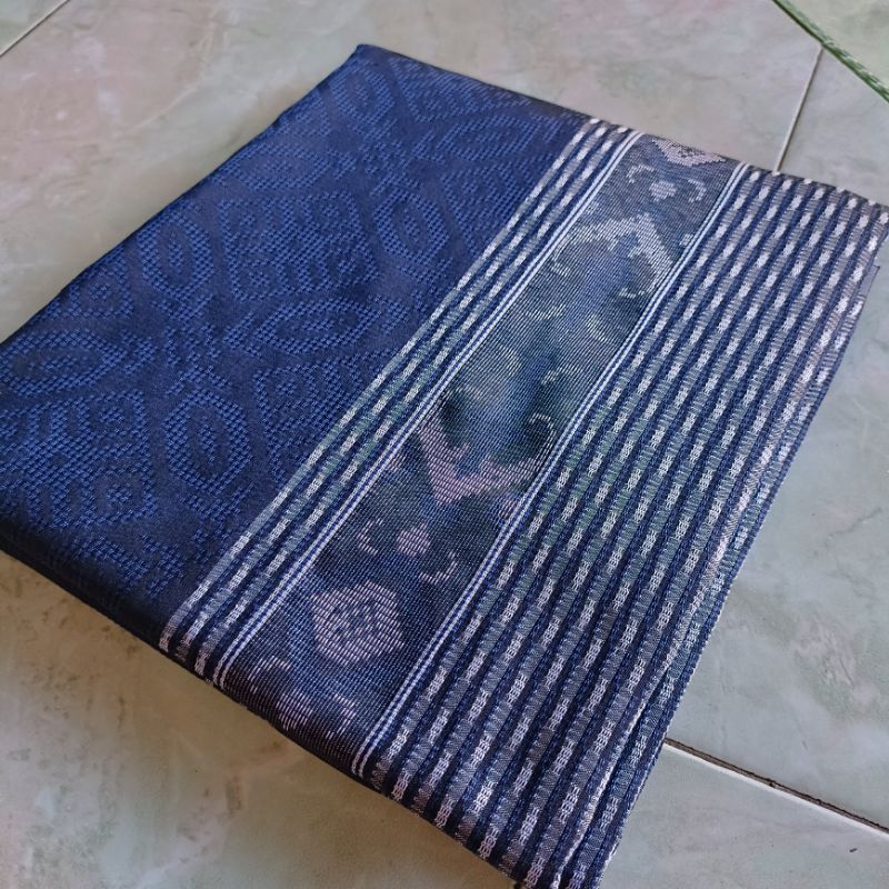 Songket navi silver Kain Tenun Songket navy Silver Biru tua