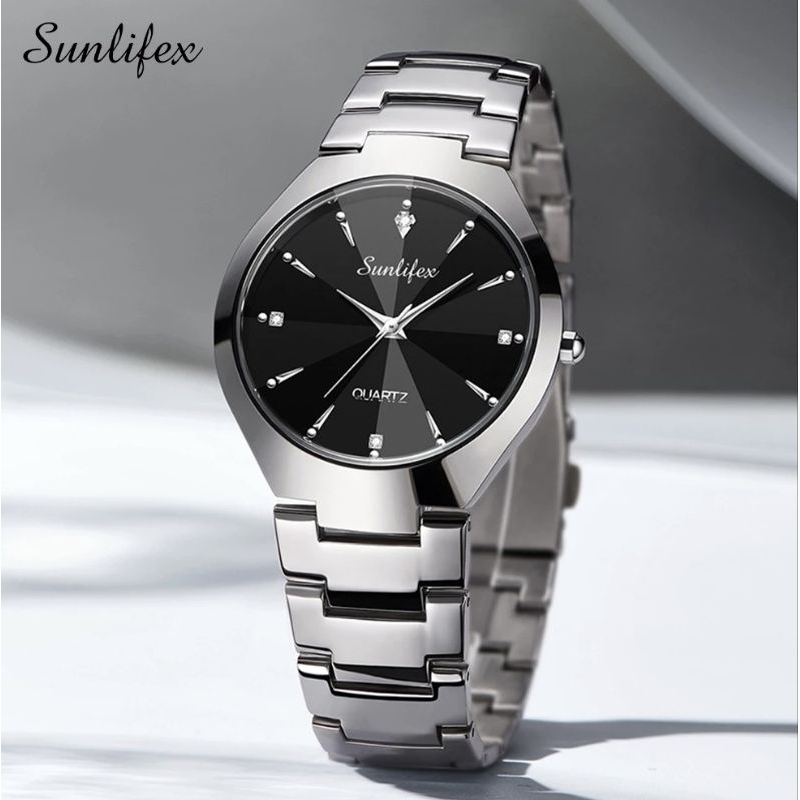 JAM TANGAN PRIA TALI STAINLESS STEEL jam tangan sunlifex jam tangan murah