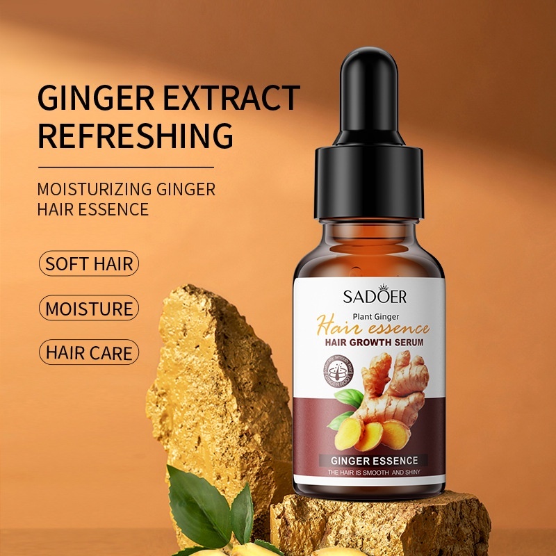 Sadoer Hair Serum Ekstrak Jahe 30ML / Essence Perawatan Rambut Kering Ginger Solusi Perawatan Rambut Rontok Berkilau