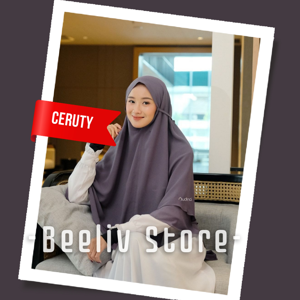 Bergo Jilbab Ceruty Lavina Audina Non Pad Maryam Instan Tali 2 Layer