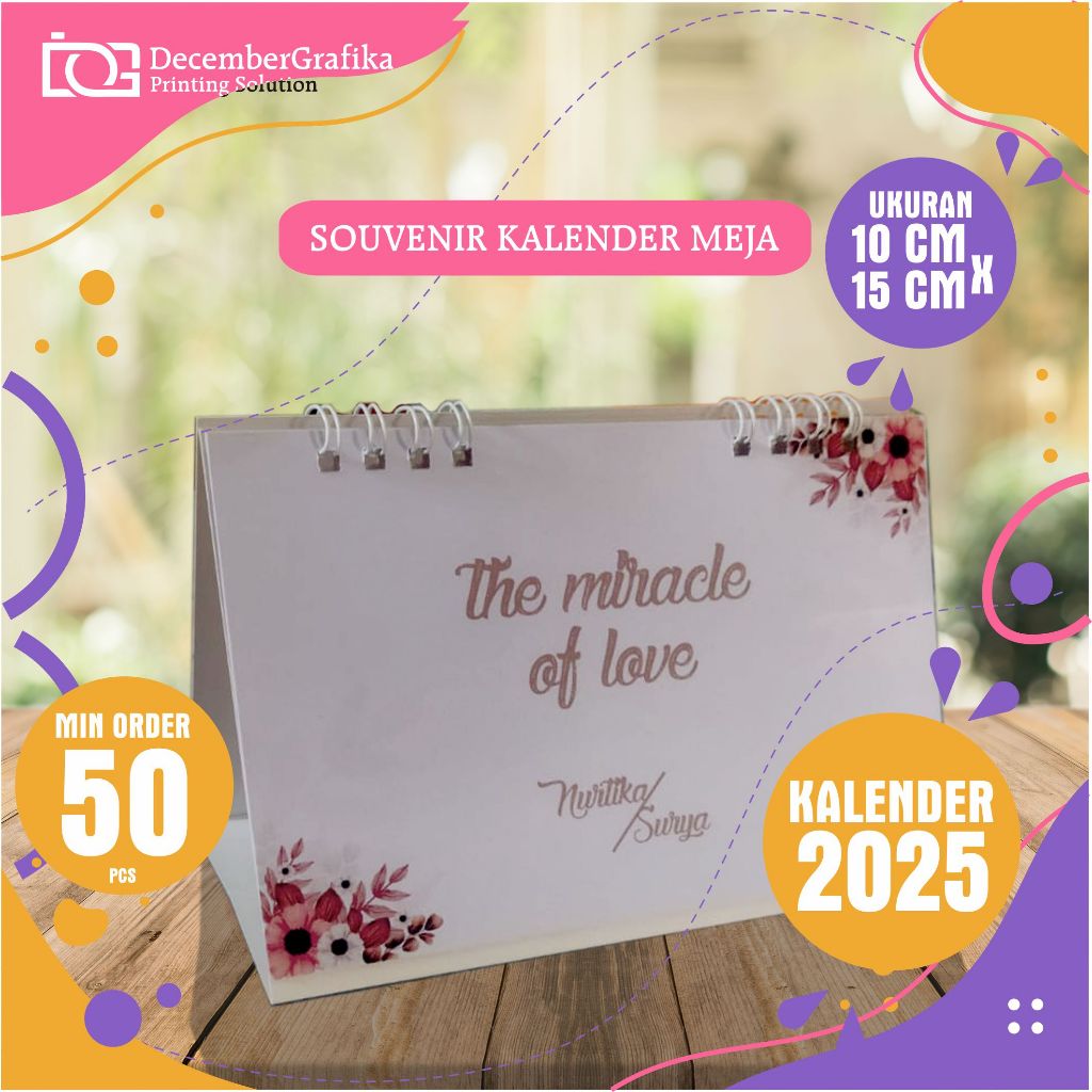 

Souvenir Kalender Duduk 2026 Uk.Medium Full Custom Istimewa