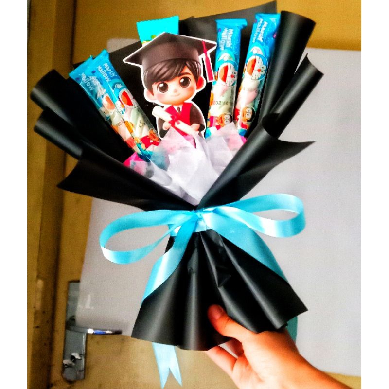 

buket wisuda Snack, buket mini marsmalow (anak TK dan SD)