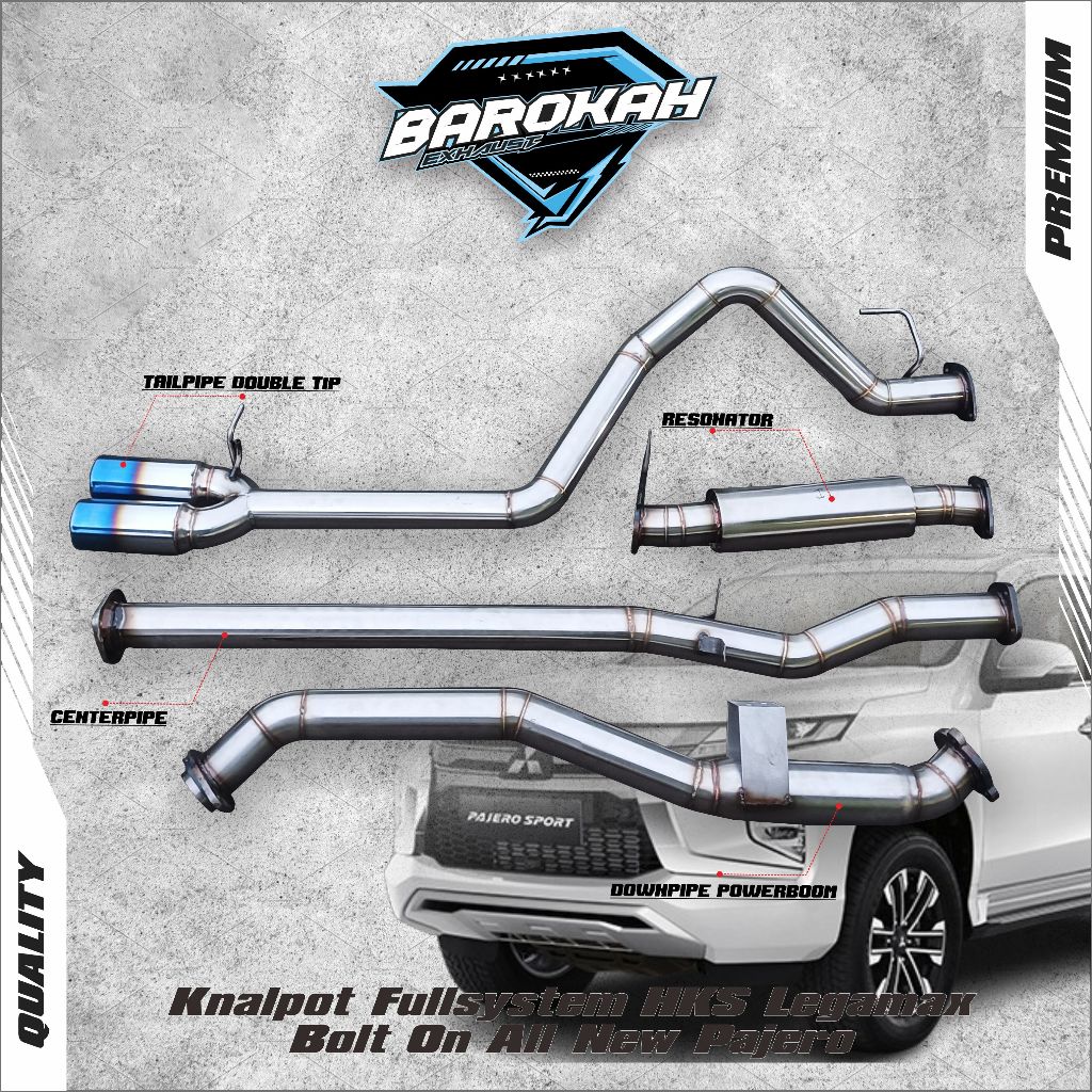 Knalpot Fullsystem HKS Legamax Bolt On All New Pajero Sport - Pajero Dakar Lama - Pajero Exceed