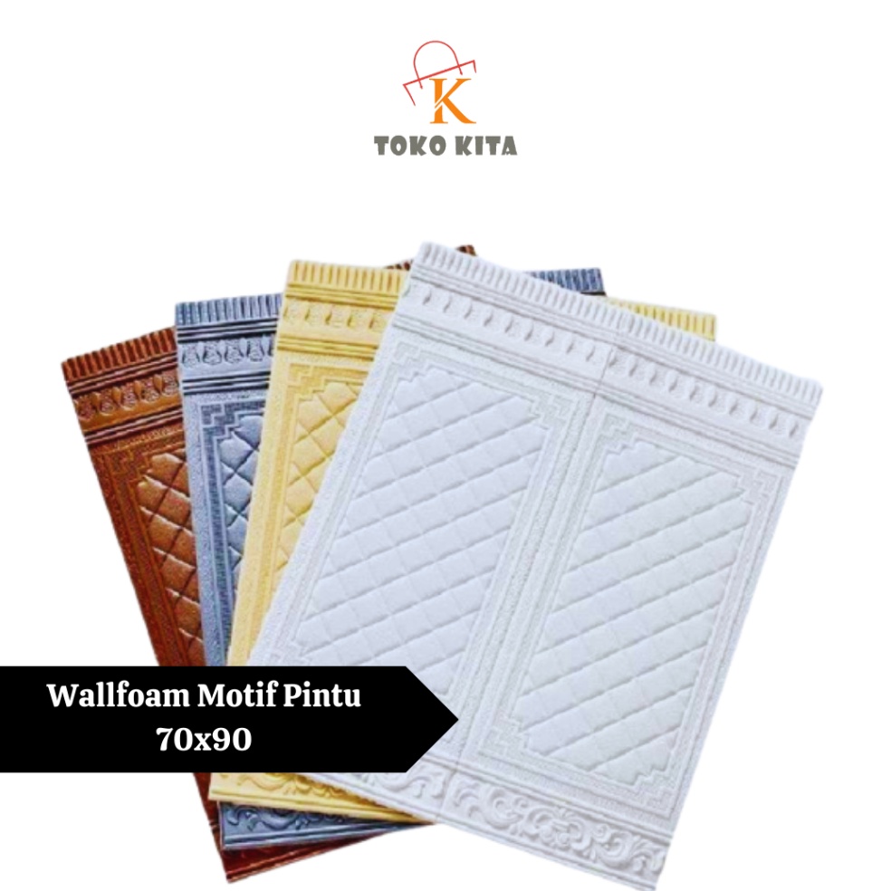 Bay4r Di T3mpat Wallpaper FOAM  Wallfoam Dinding 3D Motif PINTU JATI 7X9 CM Tebal 5MM Dijamin Ori