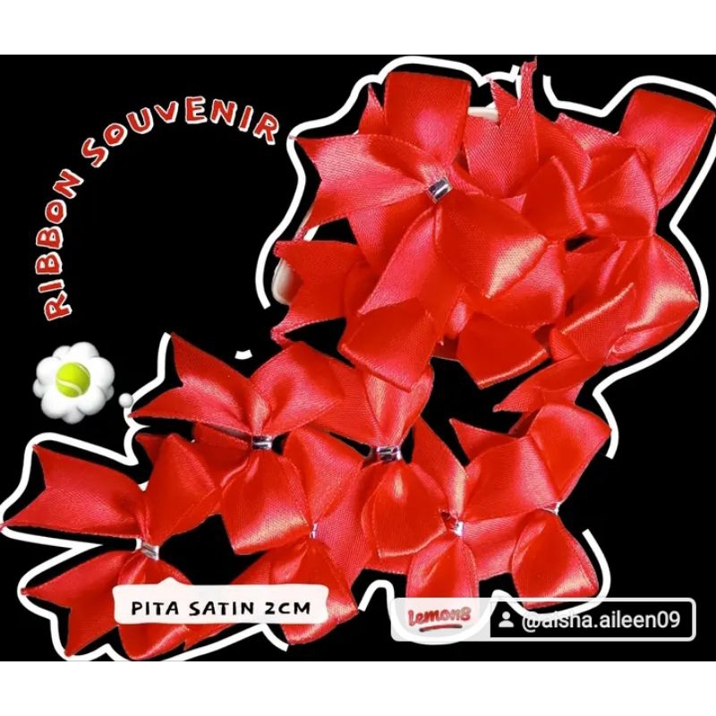 

PITA SOUVENIR MERAH /pita siap pakai/ pita instan SOUVENIR isi 100 pcs
