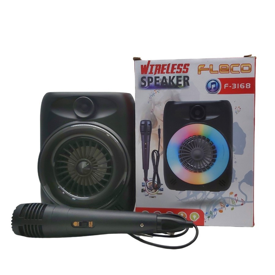 Speaker Bluetooth Portable musik Box Fleco F-3168 Mp3 led