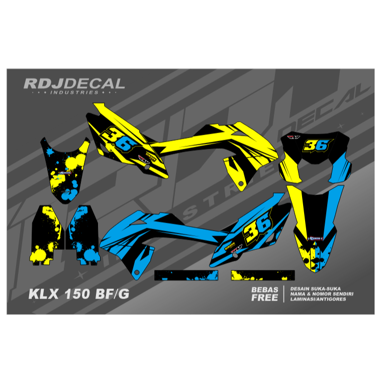 DECAL STIKER KLX BF (005) DEKAL STICKER KLX 150 G/NEW/SE EXTREME FULLBODY 2016 2017 2018 2019 2020 2