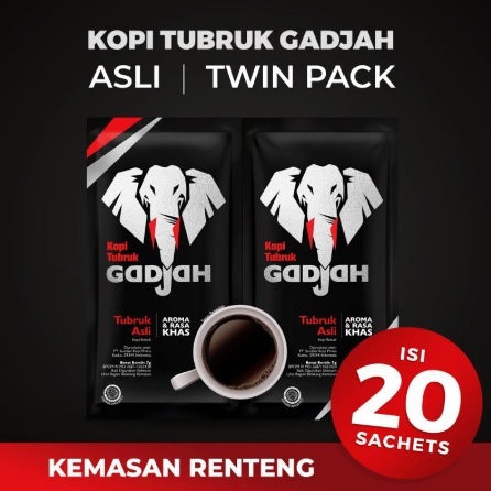 

GADJAH Kopi Tubruk Asli Twin Pack [7 gr/ 20 Sachet]