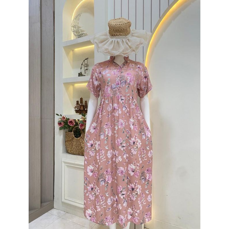 Daster Naura panjang kerah sanghai