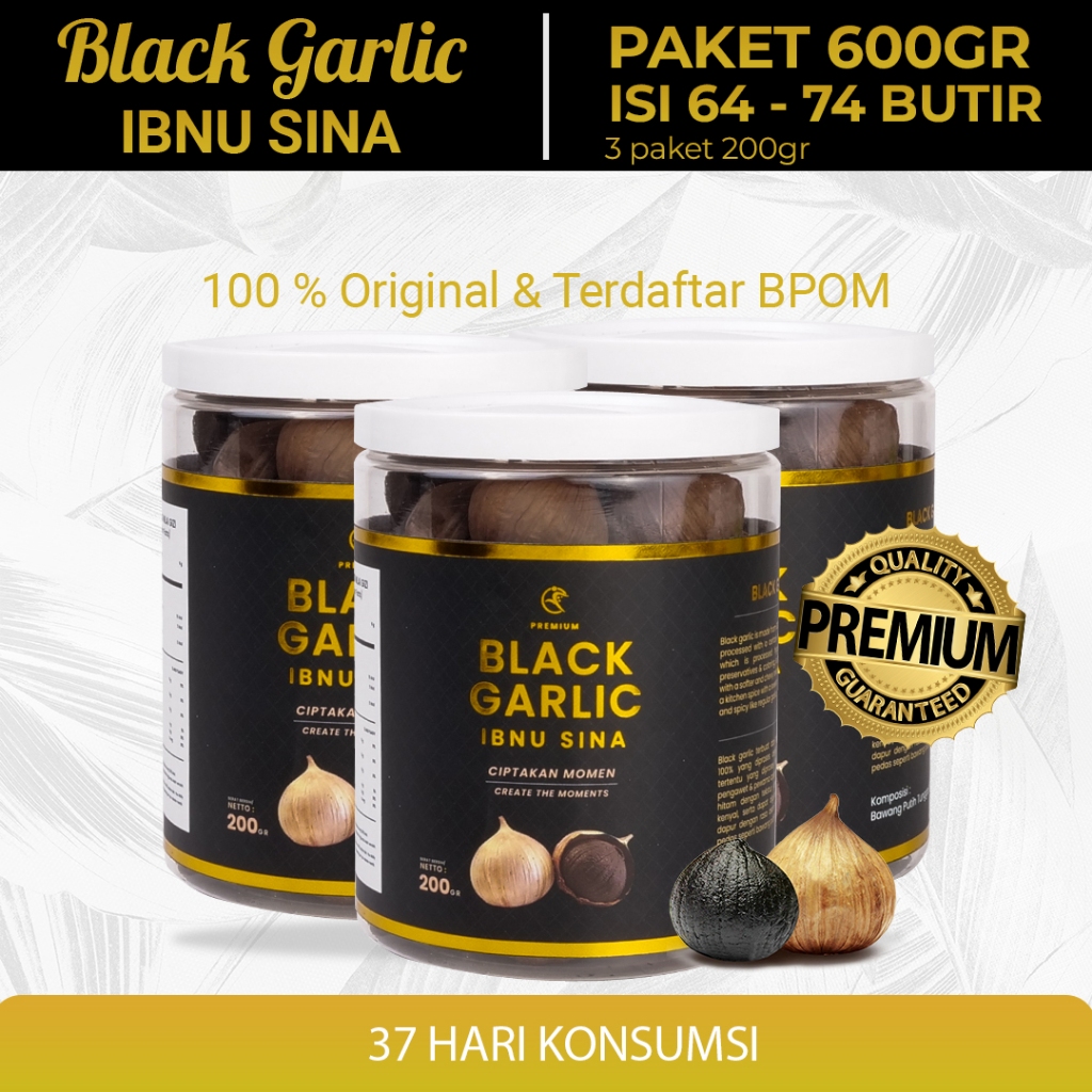 

BAWANG TUNGAL) BAWANG HITAM BLACK GARLIC IBNU SINA 600gr / SOLO BLACK GARLIC BAWANG LANANG HITAM TUNGGAL OBAT HERBAL / PREMIUM BLACK GARLIC FERMENTASI ALAMI