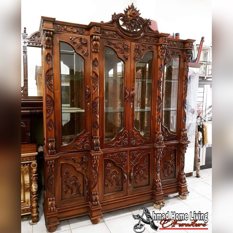 BUFET UKIR BUFET KACA KABINET JATI BUFET HIAS JATI