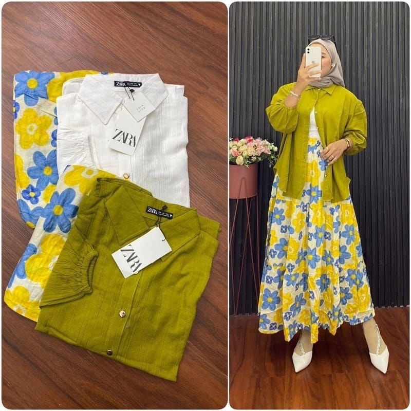 Penawaran Terbatas Set Felisia Rayon Mix Crinkle // Set Rok Motif Rayon Mix Crinkle // Setelan