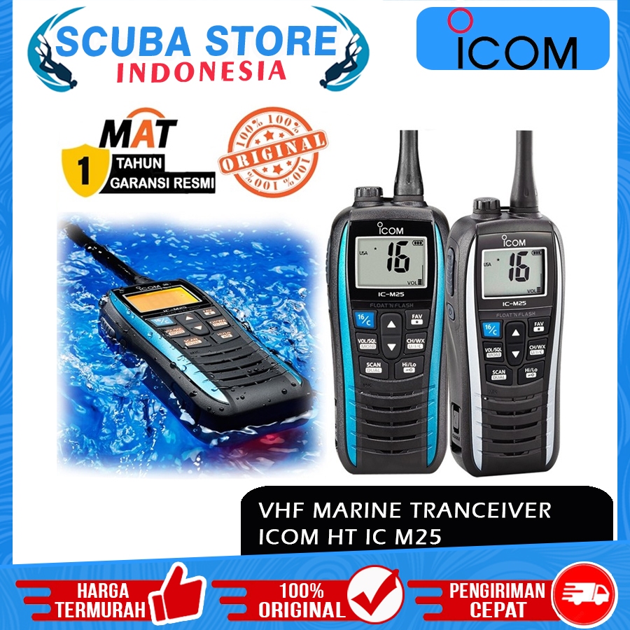 Handy Talkie Radio ICOM VHF Marine Transceiver HT IC-M25 HT Waterproof Walkie Talkie Original Garans