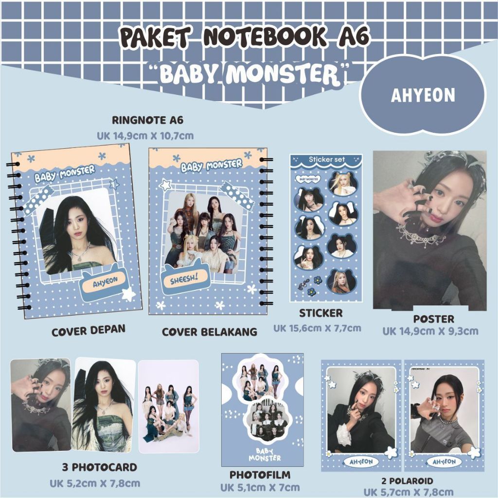 

(PACKING BOX) PAKET HEMAT NOTEBOOK A6 BABYMONSTER - SHEESH