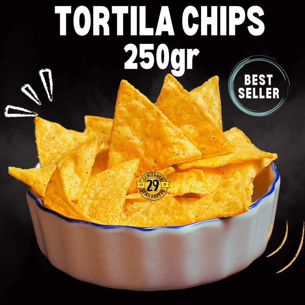 

Keripik Tortilla Chips Rasa Jagung Bakar 250gr