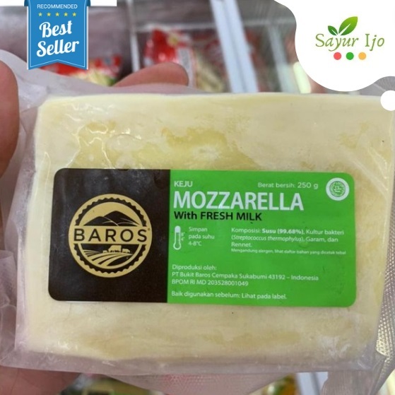

Baros Cheese Mozarella 250 Gram / Pack With Fresh Milk Keju Olahan Susu Segar PREMIUM HALAL
