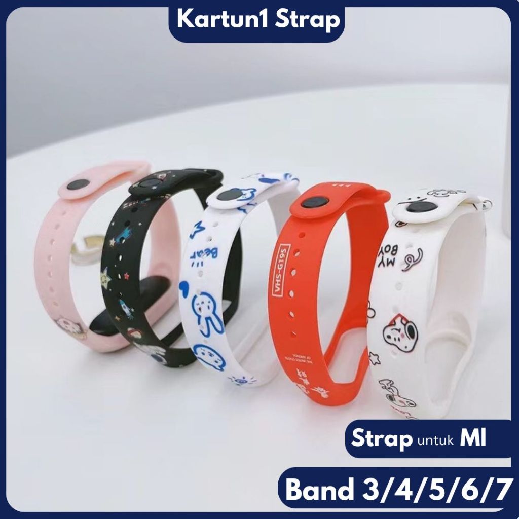 Strap M Band 3 Band 4 Band 5 Band 6 Strap Silicone Tali Pengganti Xl M Band 3/4/5/6 Lucu Motif Kartu