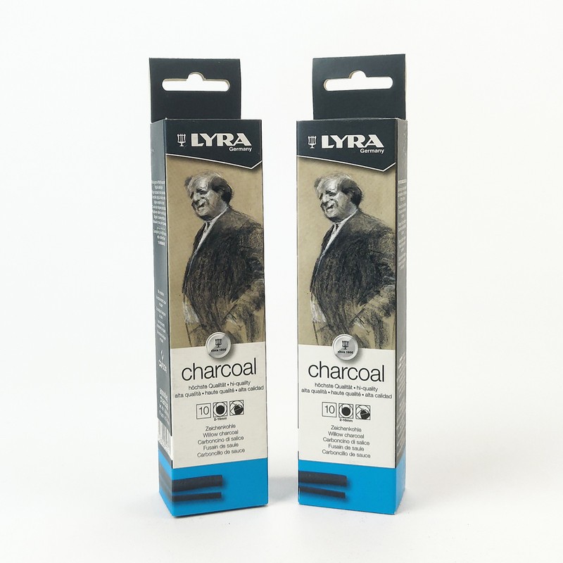 

Lyra Arang / Charcoal Stick Set 10 Pcs Assorted 2–10 mm - Halus, Untuk Sketsa Ekspresif, Gestur