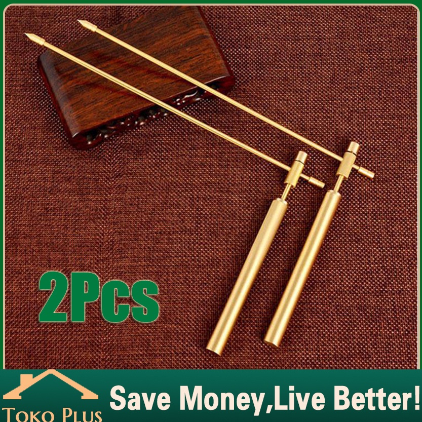 

KODE C7N 2PcsSet Ionika Metal Detector Dowsing Lrods Alat Deteksi Emas Bawah Tanah Dowsing Rods Adjustable Brass Positioning Rods Divining Detector
