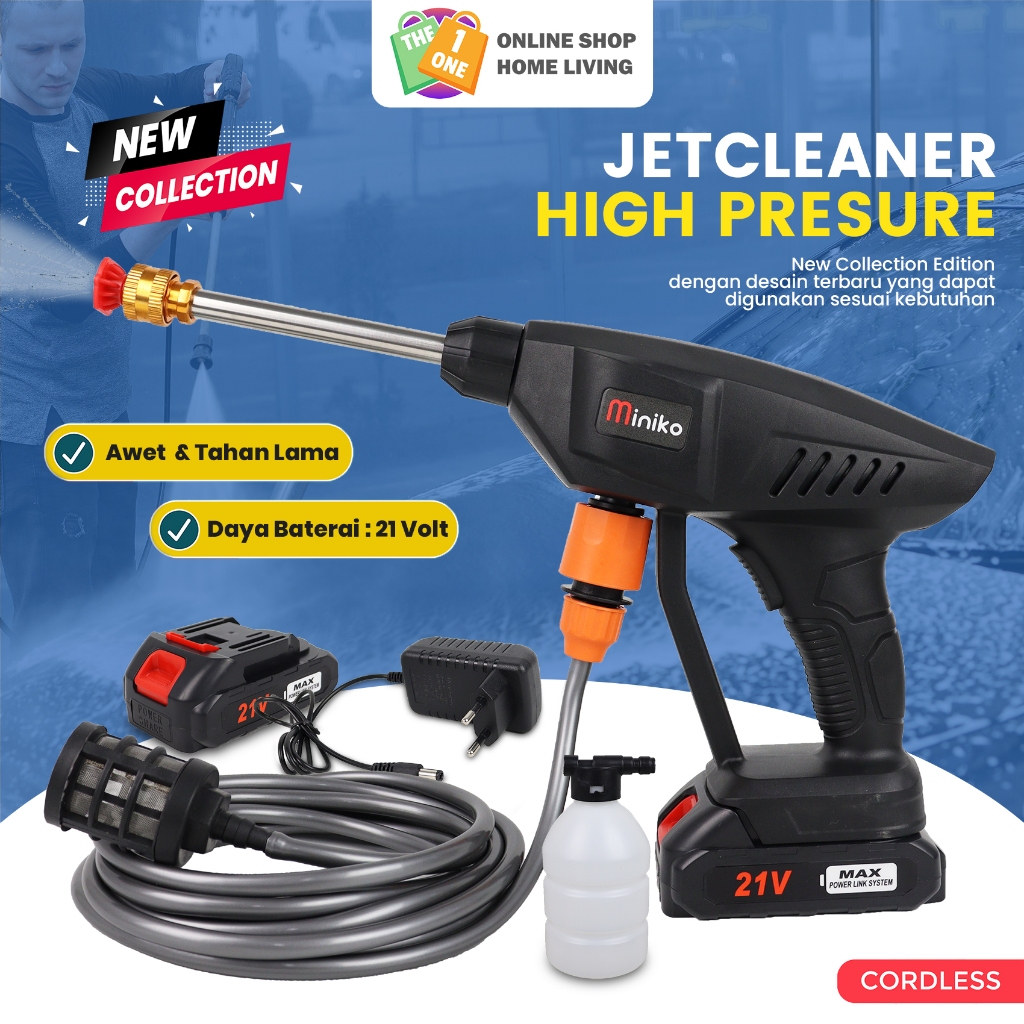 Jet Cleaner Cordless Alat Cuci Motor Dan Mobil Set Tekanan Tinggi