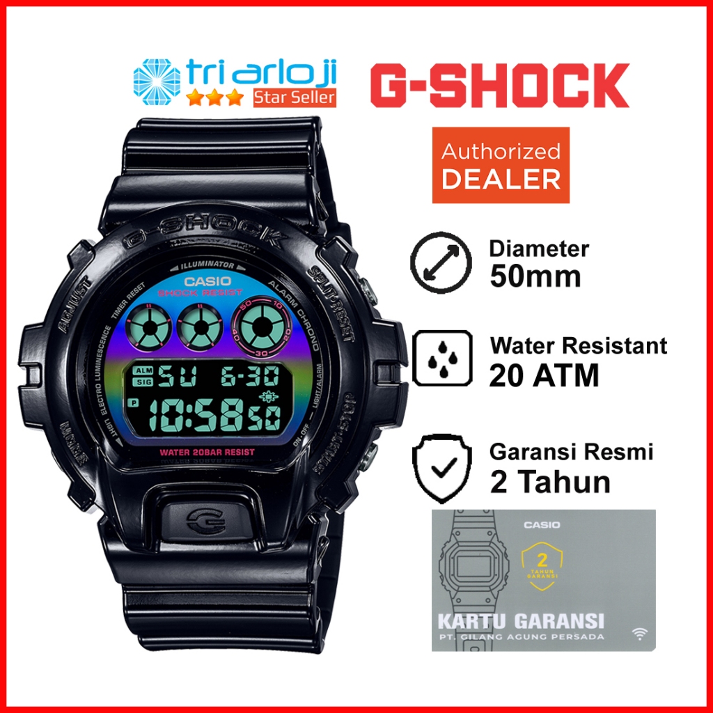 Casio G-Shock DW-6900RGB-1DR Jam Tangan Pria DW-6900RGB-1 GSHOCK DW-6900RGB DW6900RGB Hitam