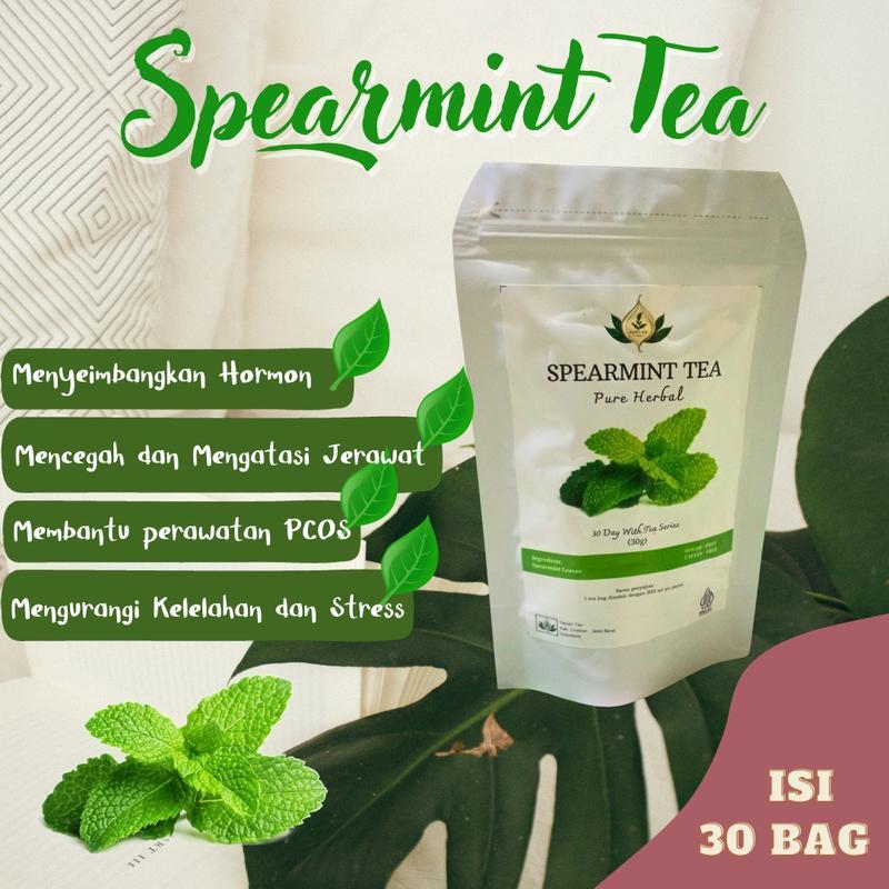 

Harlan Tea, Spearmint tea teh untuk jerawat hormon Alami Bebas gula Herbal