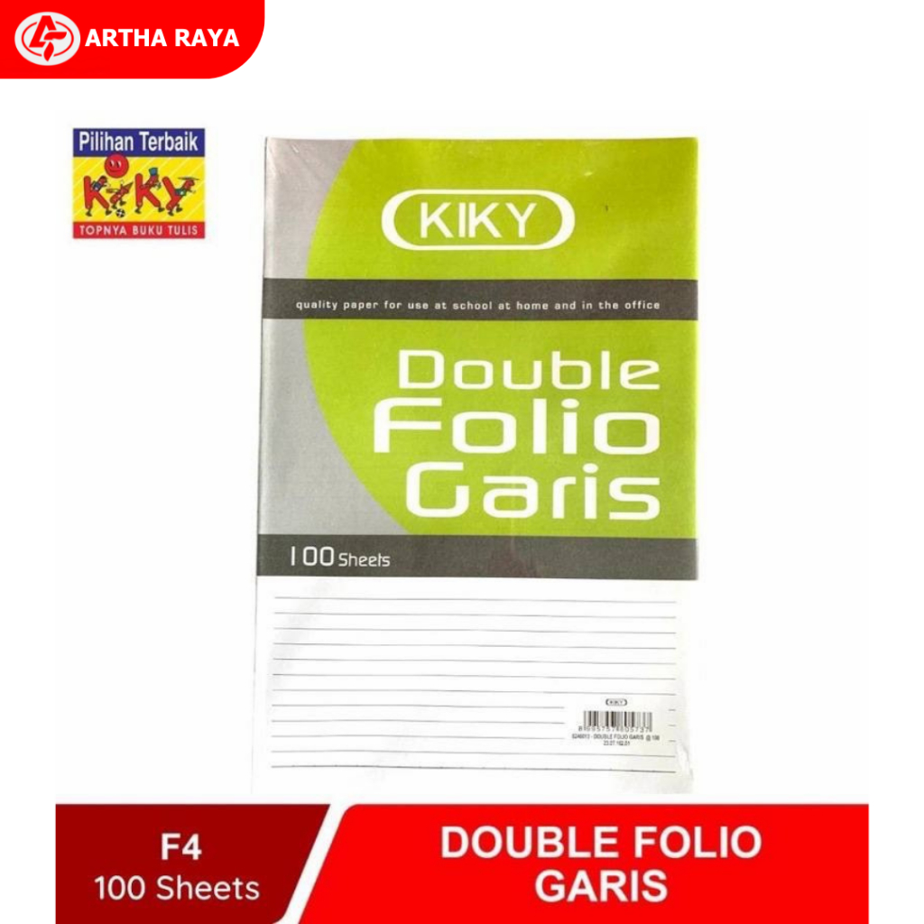 

Kertas Double Folio Bergaris 100 lembar KIKY