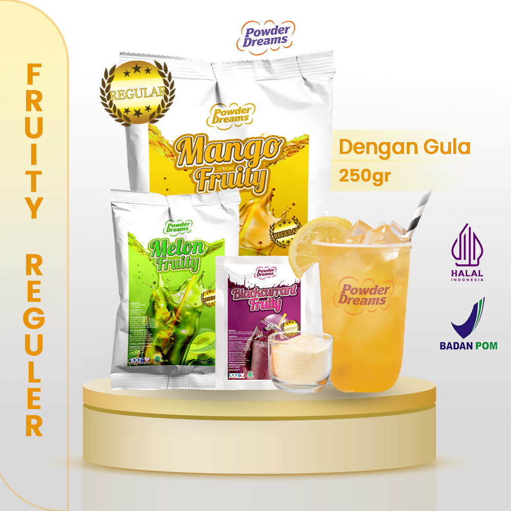 

Powder Dreams - Bubuk Minuman Varian Buah Fruity Series 250 gram Reguler dan Premium