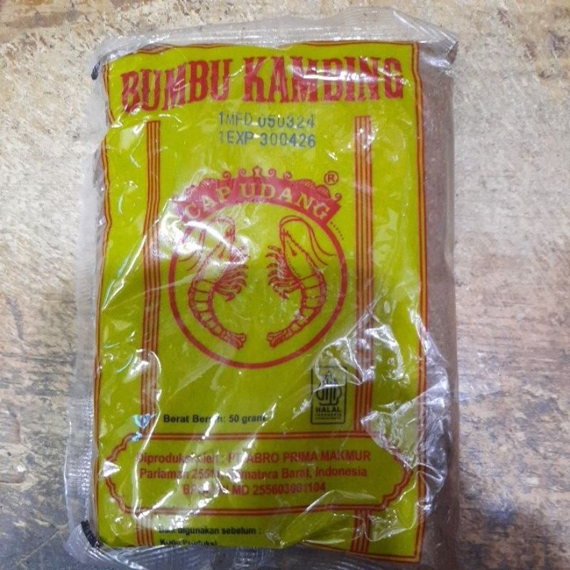 

Bumbu Kambing Cap Udang 1 Sachet 50 Gram