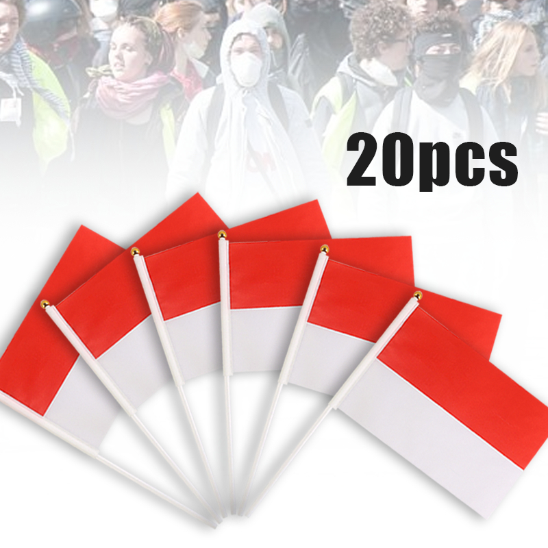 20pcs Bendera Kain hari Kemerdekaan Indonesia Bendera Kain Kecil Indonesia