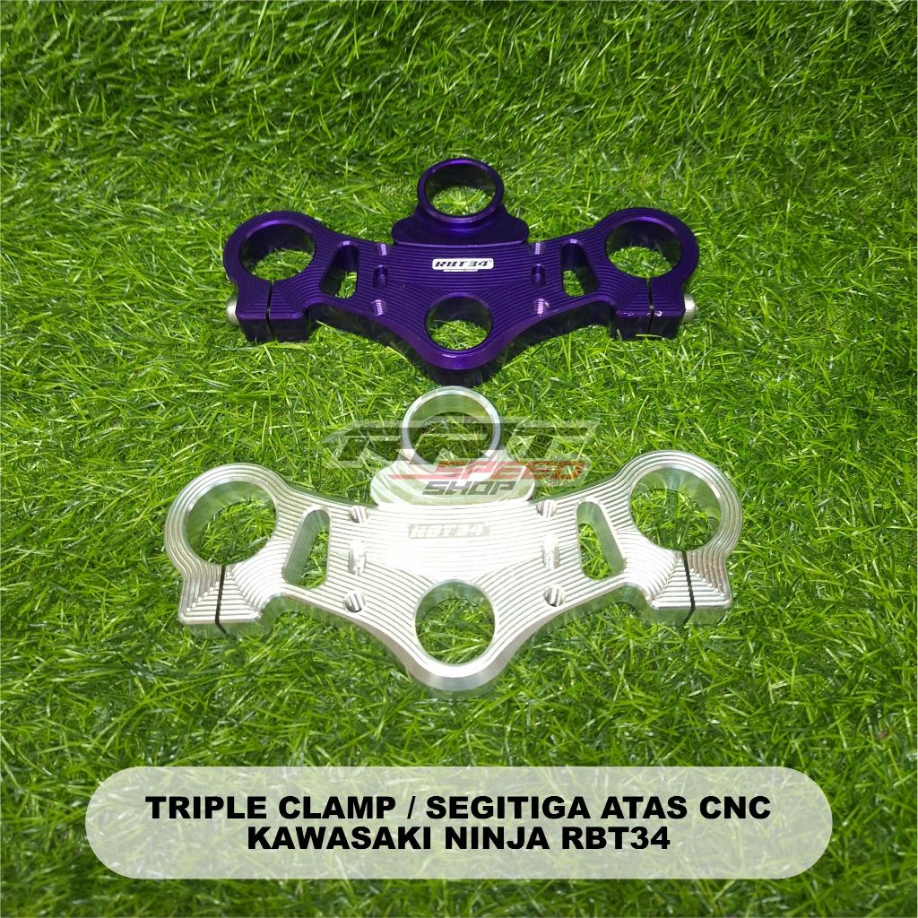 TRIPLE CLAMP SEGITIGA ATAS NINJA R CNC ALUMUNIUM RBT34