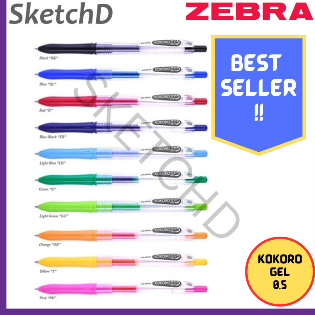 

Pena Kokoro Gel 05 Zebra Gel Pen 0.5 mm Ballpoint Warna