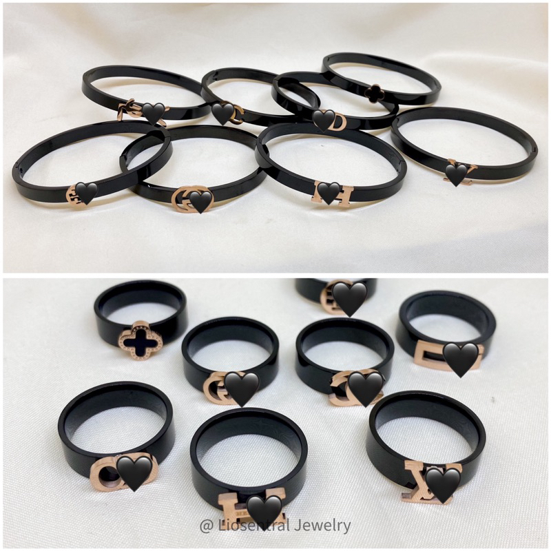 Liosentral - Cincin Hitam Gelang Bangle Hitam Titanium | Anti karat everlast anti luntur gelang kera