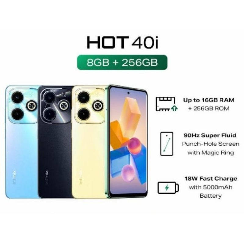 Infinix Hot 40i 8/256 - Up to 16 GB Extended RAM