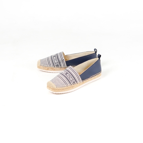 Sepatu MICHAEL KORS TEXT STRIPE WHITE BLUE ESPADRILLES 100% ORIGINAL