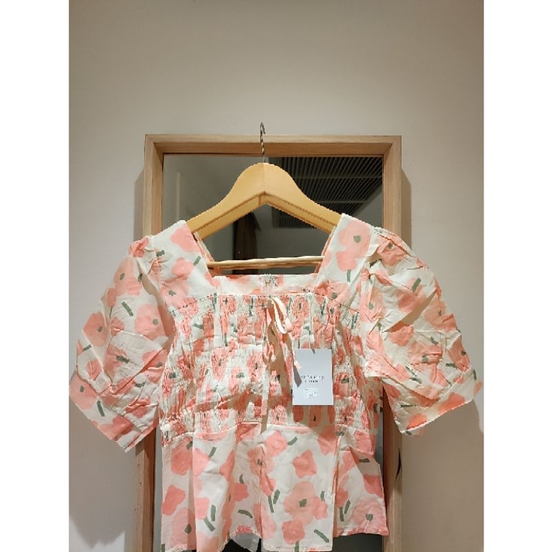 ATASAN BLOUSE BUNGA KATUN PEPLUM IMPORT BKK/BANGKOK