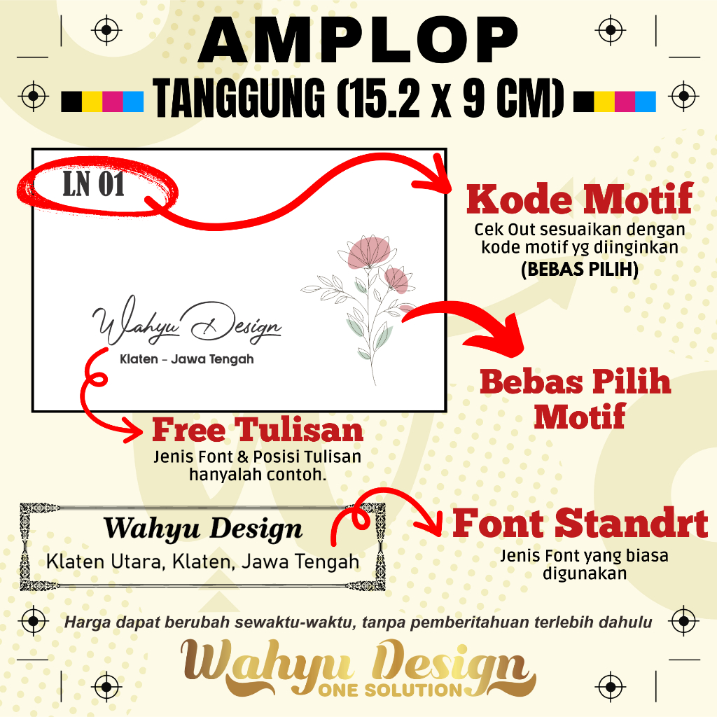 

Amplop TANGGUNG - WARNA - FREE CETAK TULISAN