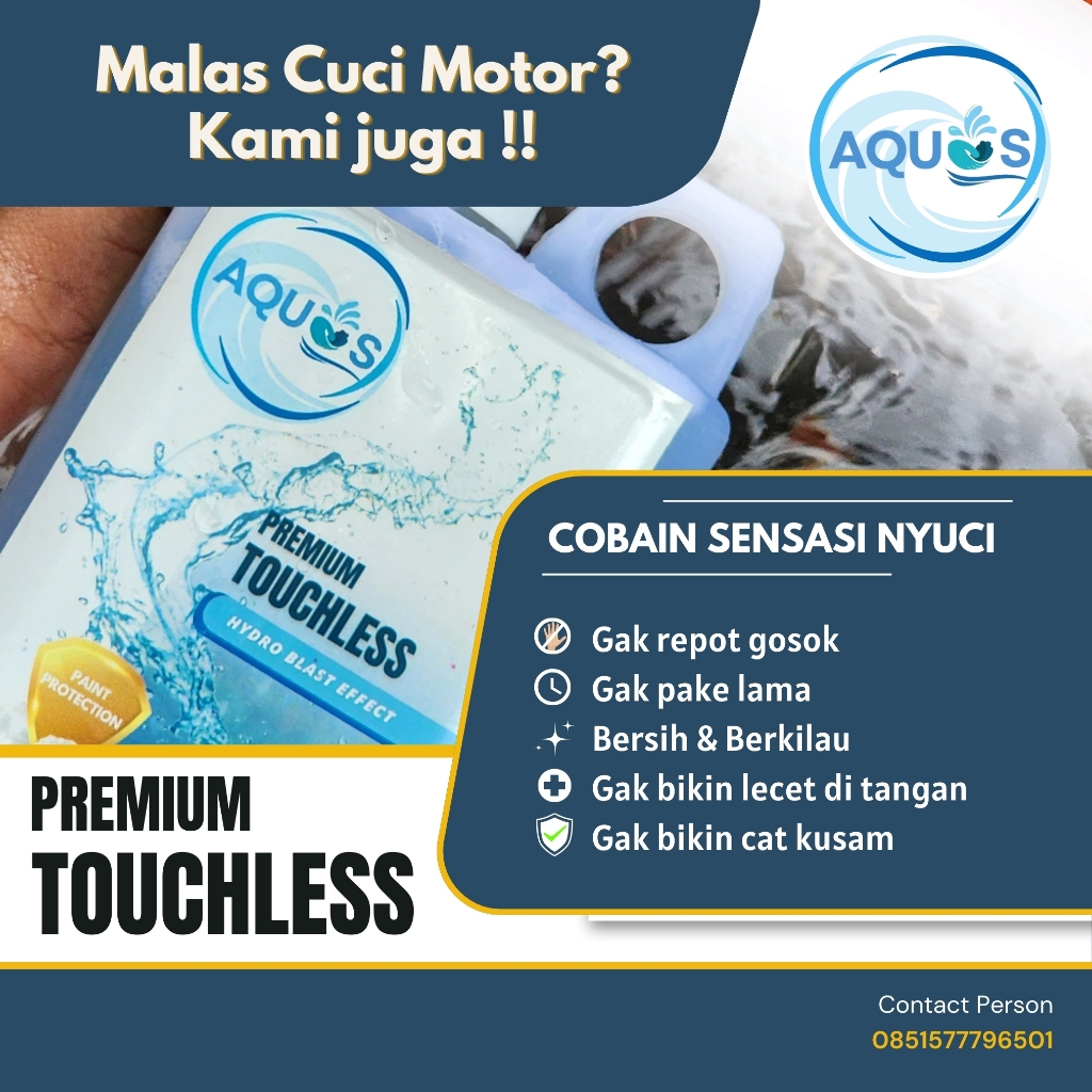 AQUOS | Sabun Cuci Motor dan Mobil Terhemat | Tanpa Sentuh