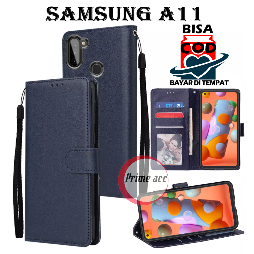 flip case SAMSUNG A11 leather case casing dompet handphone