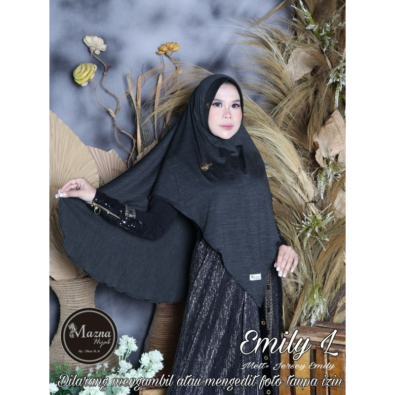 JILBAB DAILY INSTAN SYARI EMILY PET POLA V UKURAN L BAHAN JERSEY EMILY ORI MAZNA HIJAB