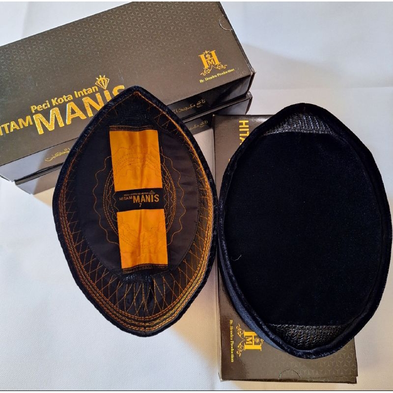 songkok peci hitam bludru manis original termurah / peci kopiah hitam polos