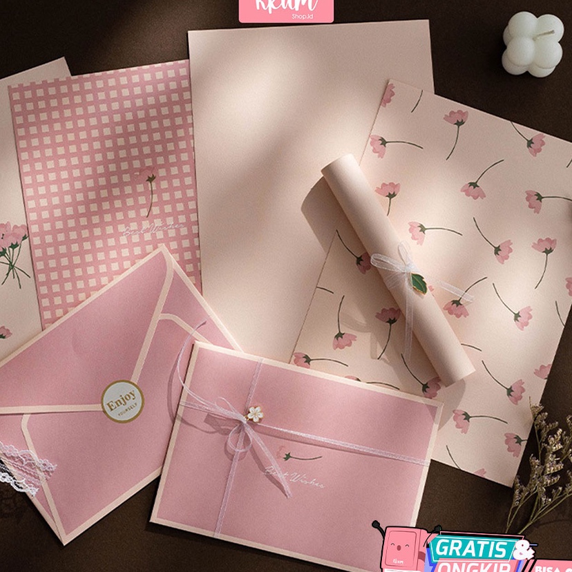 

Paling Kekinian 12 PCS Kertas surat ucapan Letter set aesthetic kartu ucapan ulang tahun birthday korean