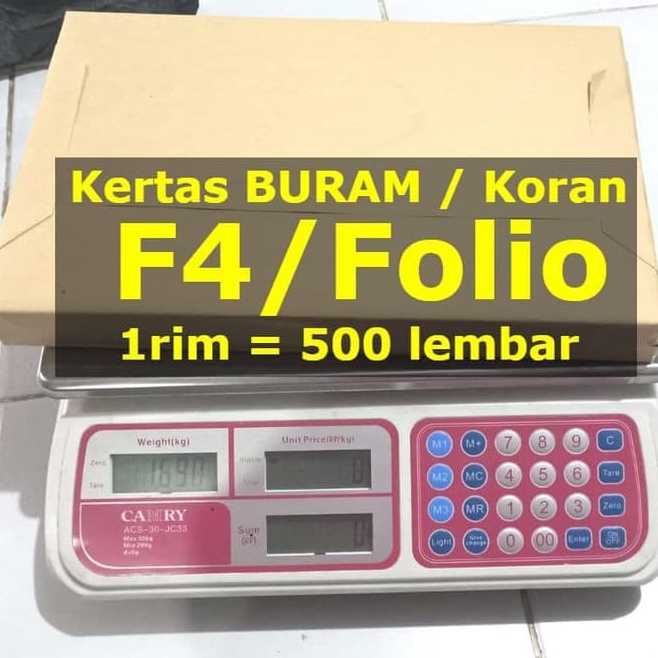 

Pasti Terjamin F4 Kertas Buram Koran Folio 1 rim 5 Lembar Polos