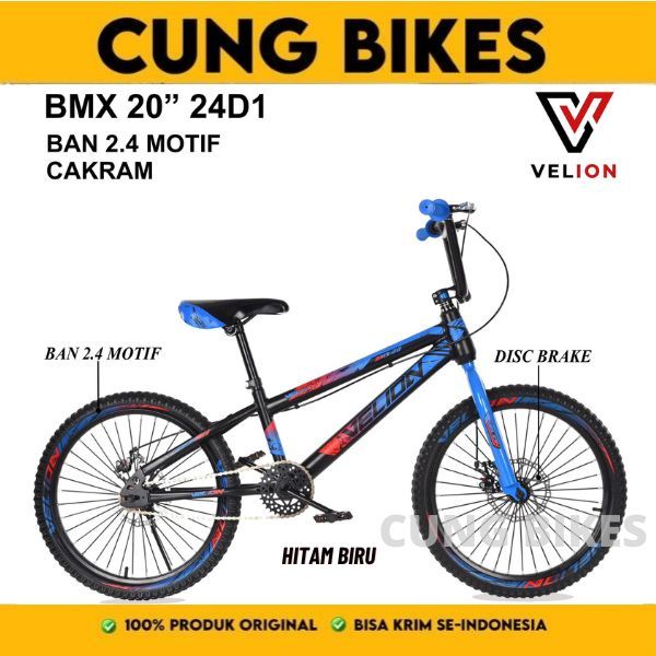 Sepeda BMX 20" VELION - 20 Inch Ban 2.40 dan 3.0 untuk anak 9 tahun sampai remaja BONUS JALU
